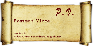 Pratsch Vince névjegykártya